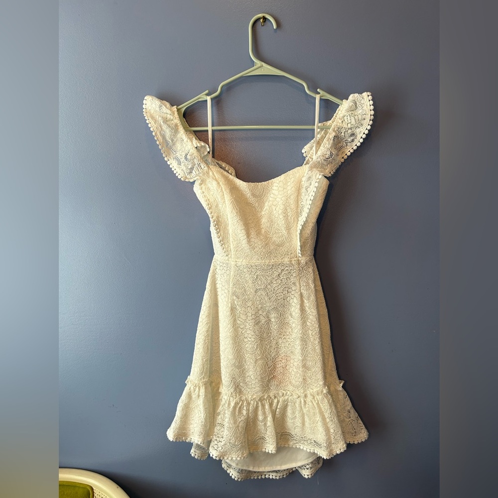 Sage+Paige Marigold White Lace Mini Dress